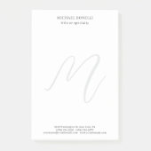 Professional Plain Modern Minimalist Monogrammed Post-it® Notes (Voorkant)
