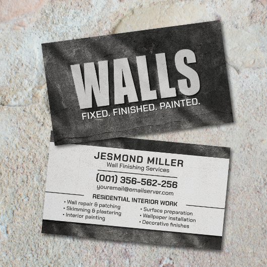 Professional Plaster Paint Wall Services Visitekaartje