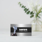 Professional Plumber Metal Plumbing Service Visitekaartje (Staand voorkant)