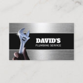 Professional Plumber Metal Plumbing Service Visitekaartje (Voorkant)