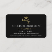 Professional Plumbing Service Black Gold Visitekaartje (Voorkant)