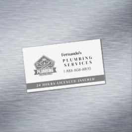 Professional Plumbing Service Business Logo Magnetisch Visitekaartje
