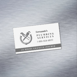 Professional Plumbing Service Business Logo Magnetisch Visitekaartje