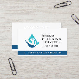 Professional Plumbing Service Business Logo Visitekaartje