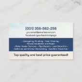 Professional Plumbing Services Visitekaartje (Achterkant)