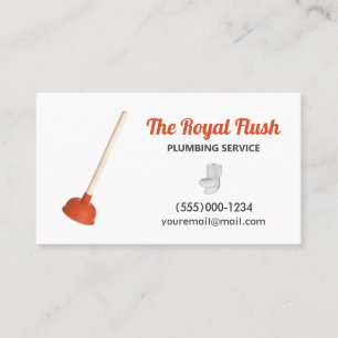 Professional Plunger Contractor Plumbing Service Visitekaartje