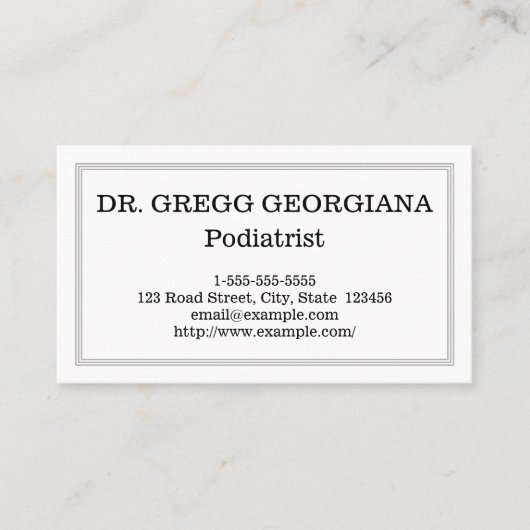 Professional Podiatrist Visitekaartje (Voorkant)