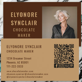 Professional Portrait Chocolate Maker Photo Social Visitekaartje