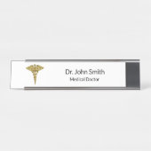 Professional Precious Medical Gold Caduceus Bureau Naambordje (Voorkant)