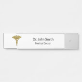 Professional Precious Medical Gold Caduceus Deurbordje (Voorkant)