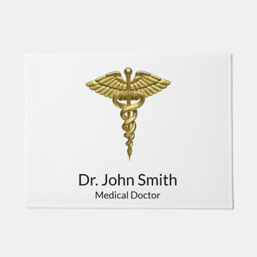 Professional Precious Medical Gold Caduceus Deurmat (Voorkant)