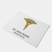 Professional Precious Medical Gold Caduceus Deurmat (Schuin)