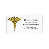 Professional Precious Medical Gold Caduceus Etiket (Voorkant)