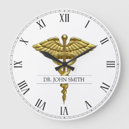 Professional Precious Medical Gold Caduceus Grote Klok