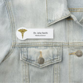 Professional Precious Medical Gold Caduceus Naamplaatje (In situ)