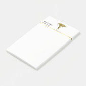 Professional Precious Medical Gold Caduceus Post-it® Notes (Schuin)