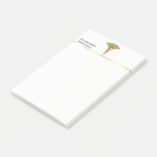 Professional Precious Medical Gold Caduceus Post-it® Notes (Schuin)