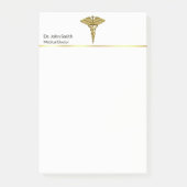 Professional Precious Medical Gold Caduceus Post-it® Notes (Voorkant)