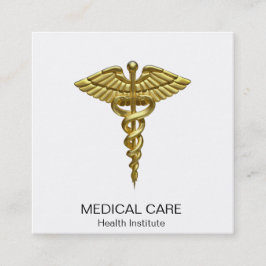 Professional Precious Medical Gold Caduceus Vierkante Visitekaartje