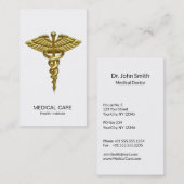 Professional Precious Medical Gold Caduceus Visitekaartje (Voorkant / Achterkant)