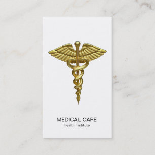 Professional Precious Medical Gold Caduceus Visitekaartje