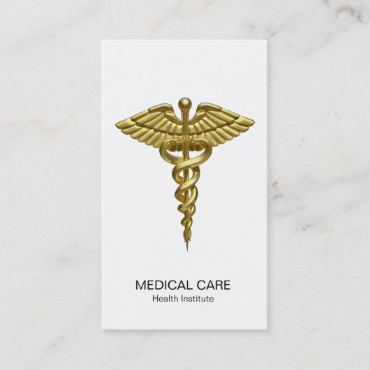 Professional Precious Medical Gold Caduceus Visitekaartje (Voorkant)