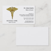 Professional Precious Medical Gold Caduceus Visitekaartje (Voorkant / Achterkant)