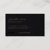 Professional Premium Black en Brown Signature Visitekaartje (Achterkant)