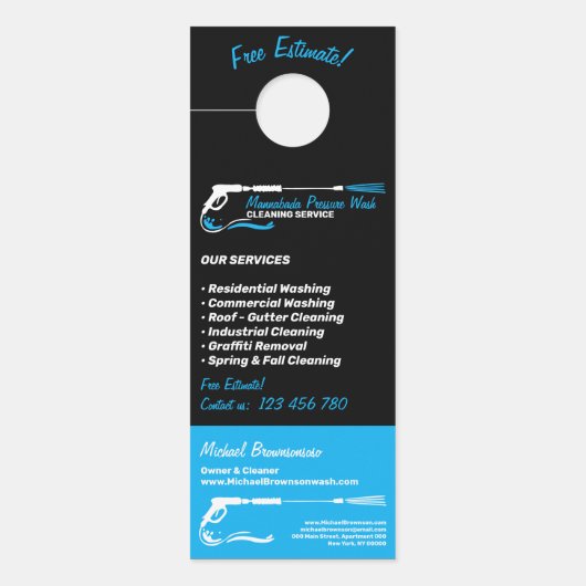 Professional Pressure Washing & Power Cleaning Deurhanger (Voorkant)