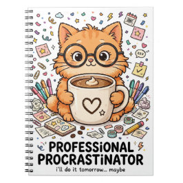 Professional Procrastinator - Cat Notebook Notitieboek