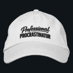 Professional Procrastinator Funny Humor Geborduurde Pet<br><div class="desc">Professional Procrastinator Funny cap from Ricaso - Show off your sense of humor with the “Professional Procrastinator ” text-based design — perfect for anyone whose mind never quite get around to doing things. Simple, bold typography delivers the joke instantly, making it relatable for Procrastinators, and anyone who tends to put...</div>