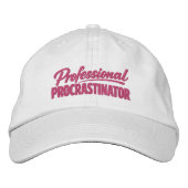 Professional Procrastinator Funny Humor Geborduurde Pet (Voorkant)