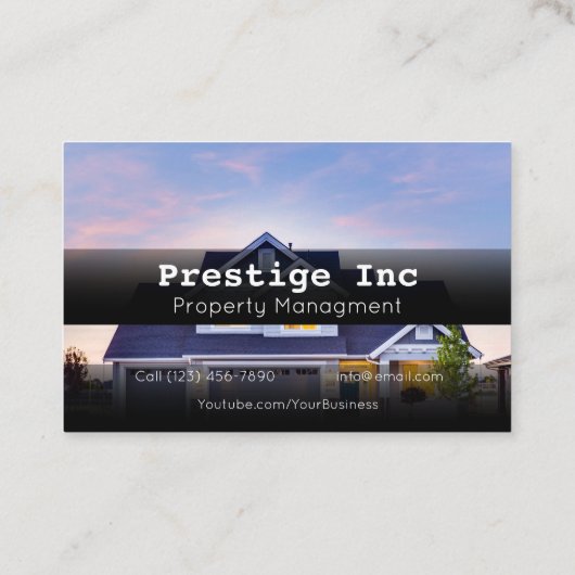 Professional Property Management Manager Visitekaartje (Achterkant)