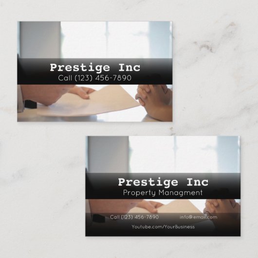 Professional Property Management Manager Visitekaartje (Voorkant / Achterkant)
