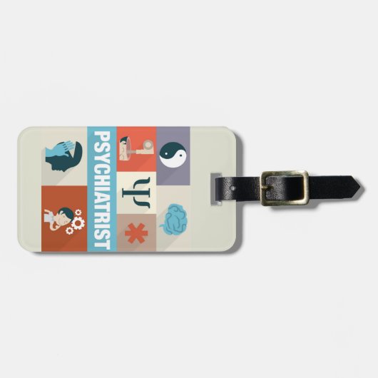 Professional Psychiatrist Iconic ontworpen Bagagelabel (Voorkant horizontaal)