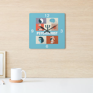 Professional Psychiatrist Iconic ontworpen Vierkante Klok