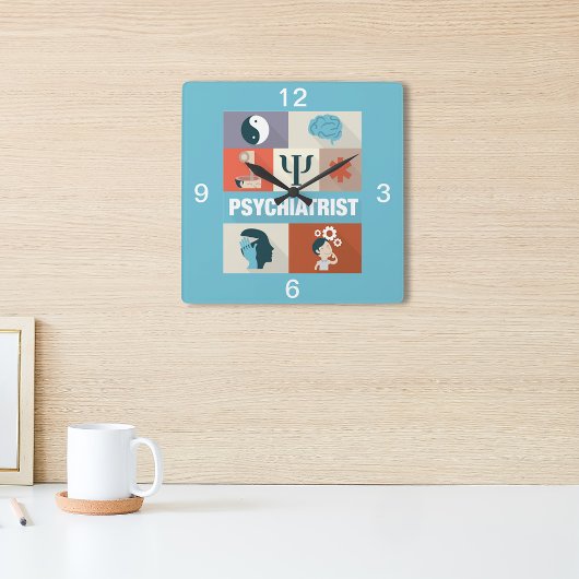 Professional Psychiatrist Iconic ontworpen Vierkante Klok