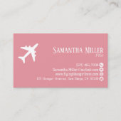 Professional QR Code Aviation Pink White Custom Visitekaartje (Voorkant)