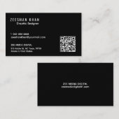 Professional QR Code Black Classic Business Card  Visitekaartje (Voorkant / Achterkant)