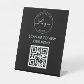 Professional QR-code Contactloos menu Reclamebord Met Voetstuk (Voorkant)