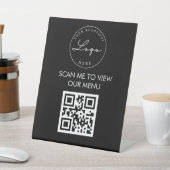 Professional QR-code Contactloos menu Reclamebord Met Voetstuk (Insitu)