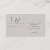 Professional QR Code Monogram Taupe Gray Visitekaartje (Voorkant)