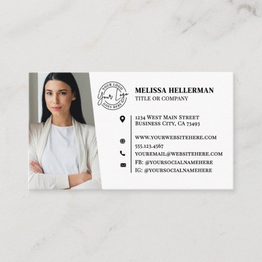 Professional QR Code Photo Your Logo Visitekaartje (Voorkant)