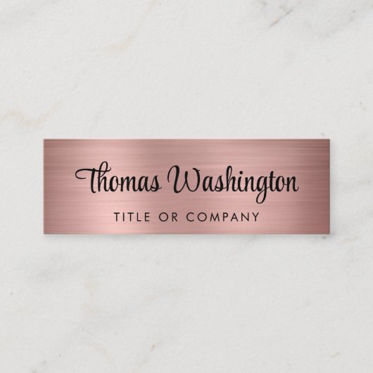 Professional QR Code Stijlvol Manuscript Roos Gold Mini Visitekaartje (Voorkant)