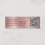Professional QR Code Stijlvol Manuscript Roos Gold Mini Visitekaartje (Achterkant)