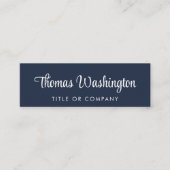 Professional QR-code Stijlvol script blauw Mini Visitekaartje (Voorkant)