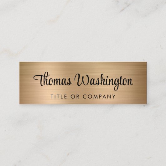 Professional QR-code Stijlvol script goud Mini Visitekaartje (Voorkant)