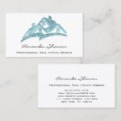 Professional Real Estate Agent Broker Custom Green Visitekaartje (Voorkant / Achterkant)