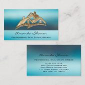 Professional Real Estate Agent Broker Gold 3DHouse Visitekaartje (Voorkant / Achterkant)