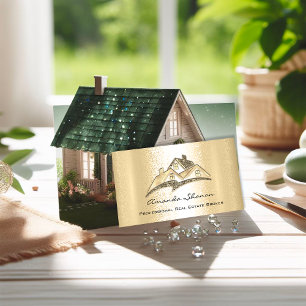 Professional Real Estate Agent Broker Gold House Visitekaartje